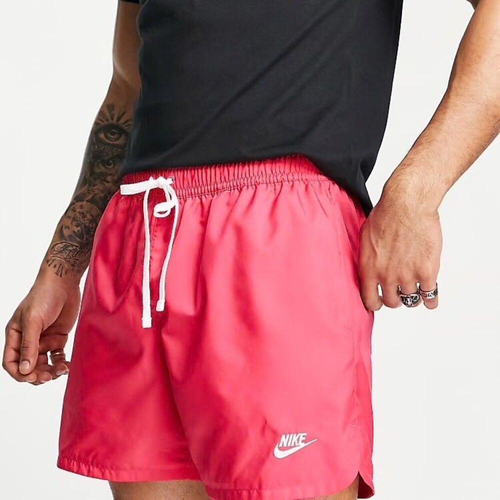 Nike Vintage Rare Sportswear Club Woven Track Shorts Nylon Shiny Pink Small